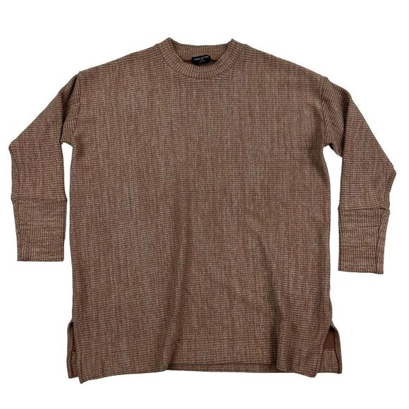 Lane Bryant Brown Crew Neck Tight Knit Sweater Dolman Sleeves Plus Size 14/16 - Picture 1 of 7